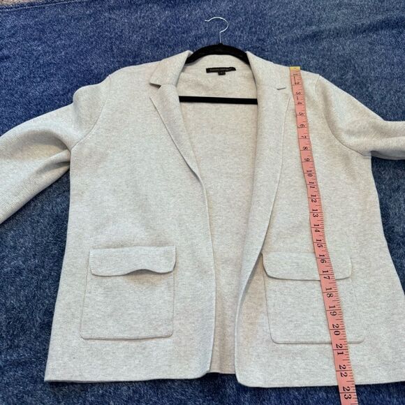 Banana Republic Milano Stitch Grey Cropped Open Front Sweater Blazer Size Small - Picture 4 of 11